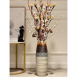 欧式瓷插花装饰艺术家居客厅景德镇干花立地花瓶大型陶瓷摆件