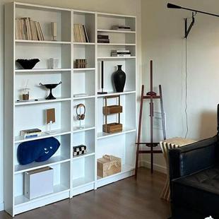 定制落地置物书架多功能实木洞洞板展示一体整墙到顶客厅家用书柜