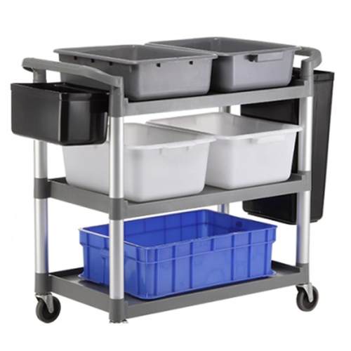 加厚三层手推餐车多用途大小号酒店餐厅餐车送餐收餐车塑料收碗车