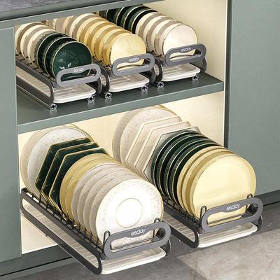 抽拉式碗架厨房整体橱柜拉篮碗篮抽屉内置抽拉碗碟架收纳层架沥水