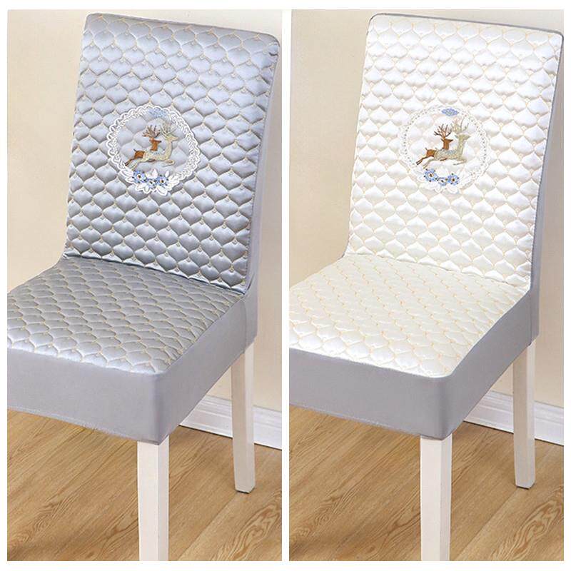 2025高级感夹棉加厚防滑椅子套罩保护北欧麋鹿坐垫实木餐桌板凳座