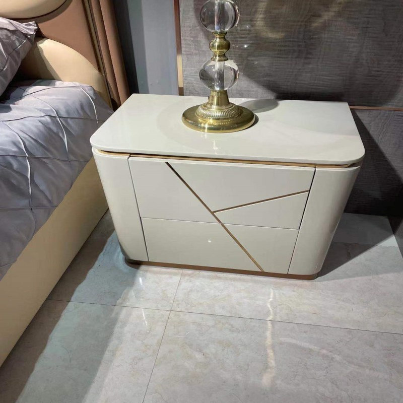 2022新款双人床现代简约1.8m主卧小户型意式法式床储物床头柜直供