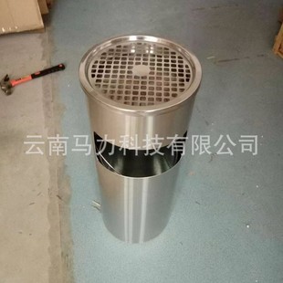 酒店大堂不锈钢坐地垃圾桶 果皮烟灰桶厂家现货批发 圆形丽格桶