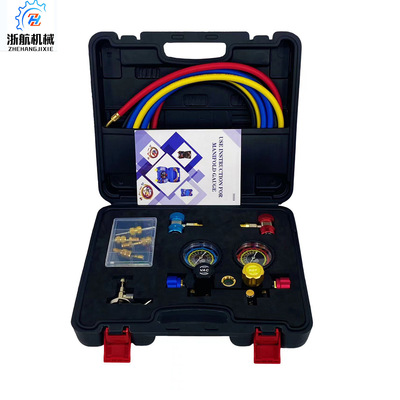 4路空调歧管仪表组 汽车家用HVAC诊断制冷剂加注R134A冷媒表R410A