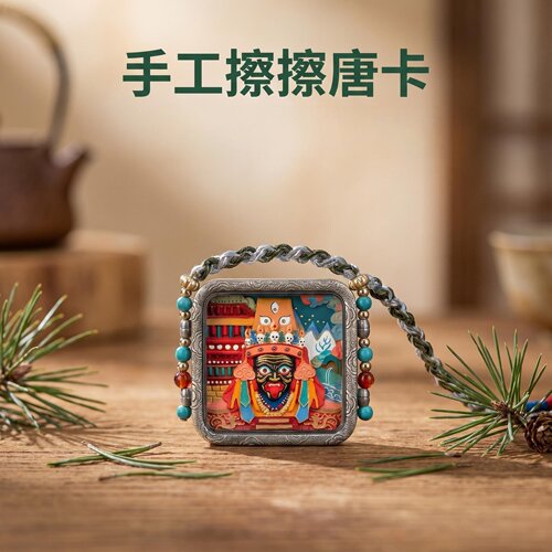 藏式手绘擦擦唐卡项链