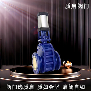 GZT644TC气动陶瓷双闸板阀硬质合金出料阀电厂灰渣耐磨双闸板阀50