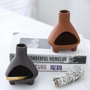 ceramic sage incense holder圣木鼠尾草支架香薰炉陶瓷燃烧托盘