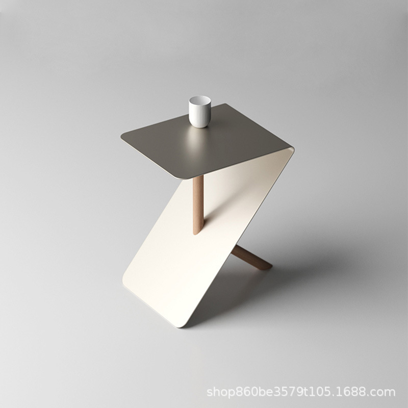 造心家具|不锈钢木棍设计师Z形户外桌子小户型室内简约黑色边几