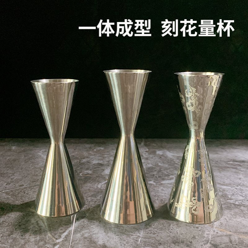 304不锈钢盎司杯量杯一体双头量酒杯酒吧鸡尾酒杯调酒刻度量杯