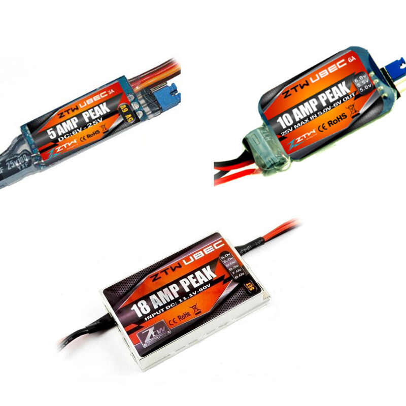 ZTW中特威UBEC 3A/6A/12A外置降压模块航模飞机接收机供电稳压