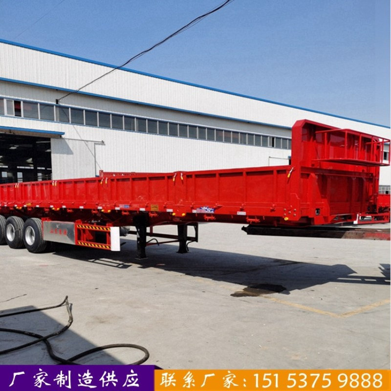 分栏板式侧翻自卸半挂车 立翻自卸车骨架式集装箱自卸挂车