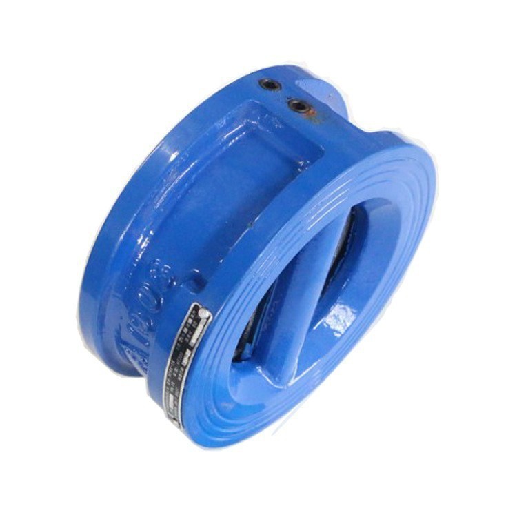 宁波埃美柯双瓣止回阀H76X-16Q铸铁对夹式翻板双瓣弹簧蝶形止回阀