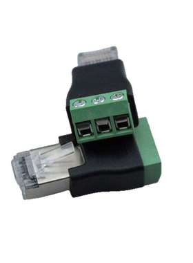 工厂批发RJ45转3pin绿色接线端子RS485水晶头一体接线端子可并排