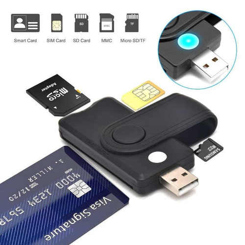 USB2.0 多合一智能读卡器 SIM SD TF ID IC Sma rt Card Reader