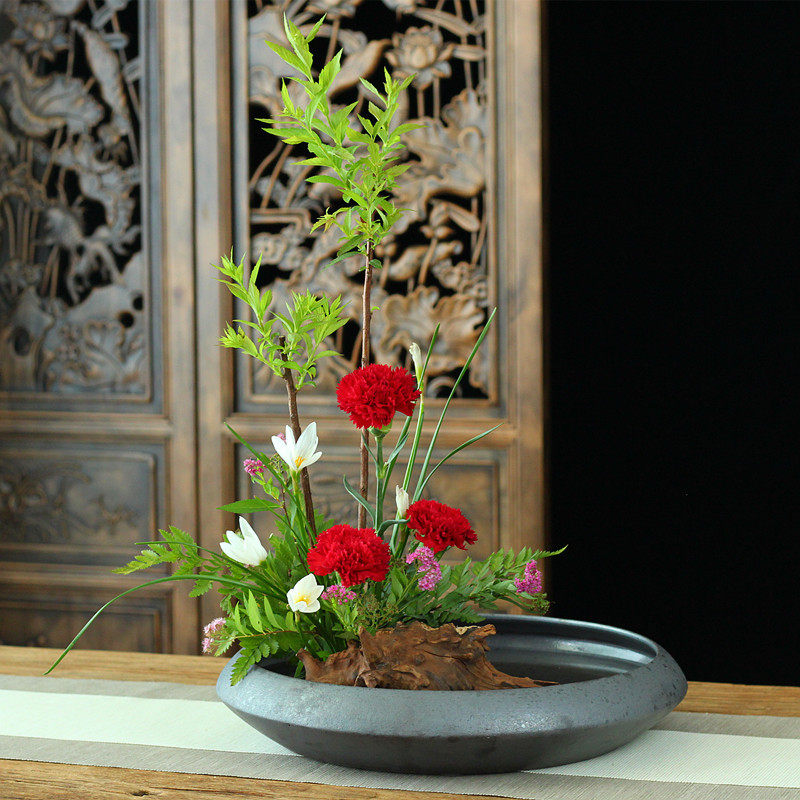 陶瓷大花盆水培写景插花新中日式花道花器剑山插花盘,模玩/动漫/周边/娃圈三坑/桌游,文化/体育周边,淘宝优惠券,粉丝福利购,淘宝优惠卷