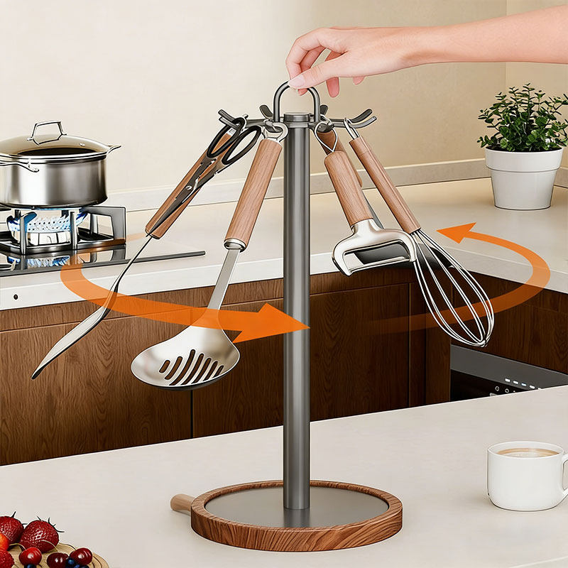 厨房厨具置物架家用台面旋转挂钩多功能锅铲勺子铲子汤勺收纳架子,厨房/烹饪用具,厨房置物架/置物柜/角架,淘宝优惠券,粉丝福利购,淘宝优惠卷