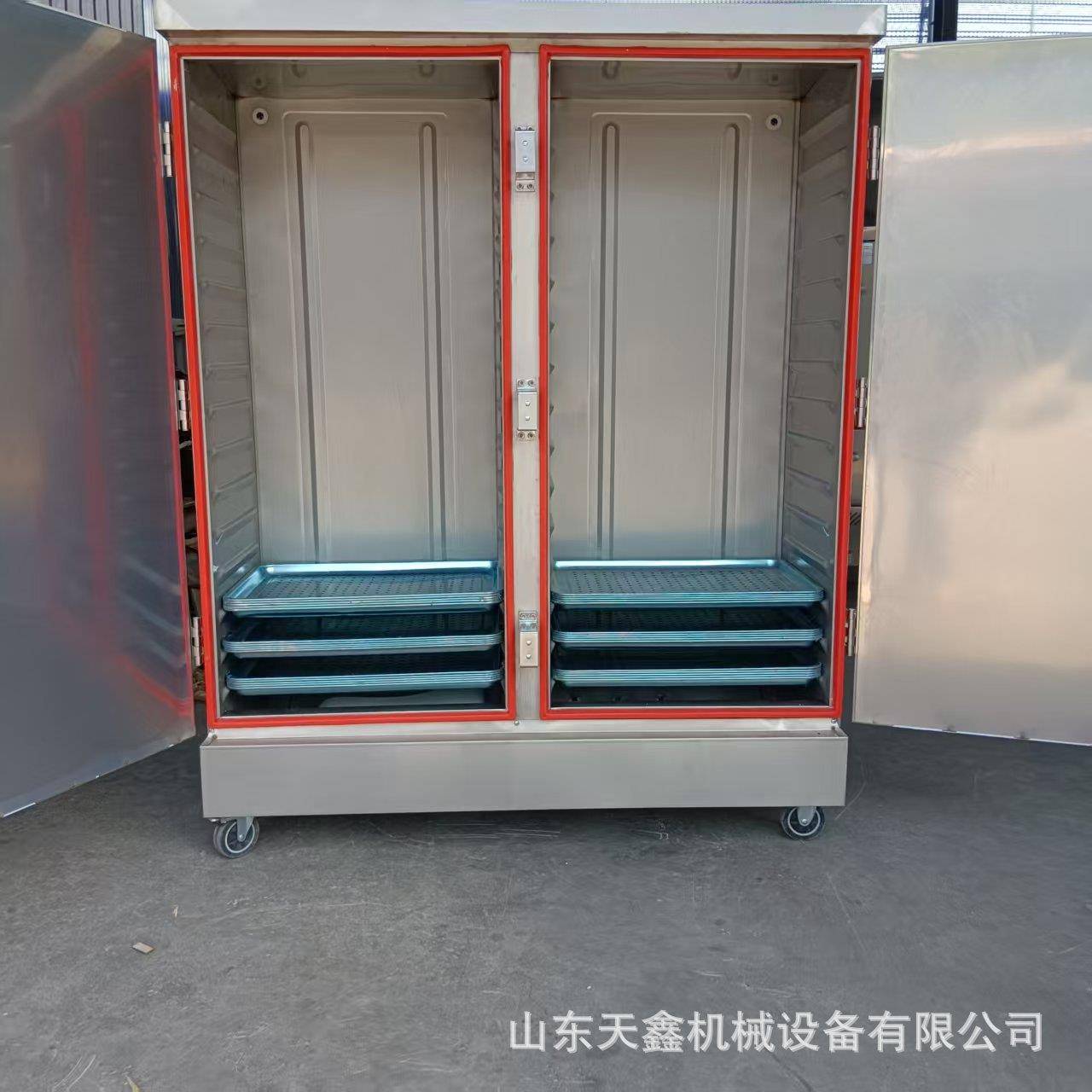 山东30盘电蒸车电蒸箱蒸饭箱电蒸柜蒸饭机双门24盘