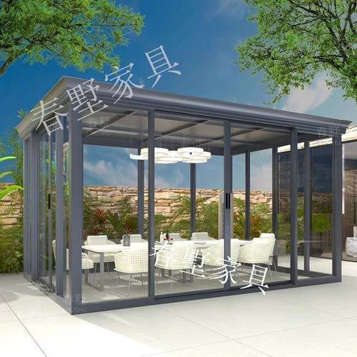 阳光户外铝合金阳光房凉亭遮阳棚玻璃房PC透明花园露台阳台简易房
