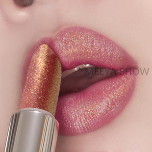 金闪闪鎏金珠光口红金属质感闪亮人鱼姬棕色唇膏女2025年新款礼物