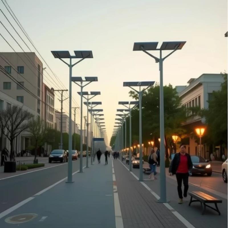 灯杆厂家生产太阳能led路灯杆热镀锌喷塑Q235不锈钢太阳能杆