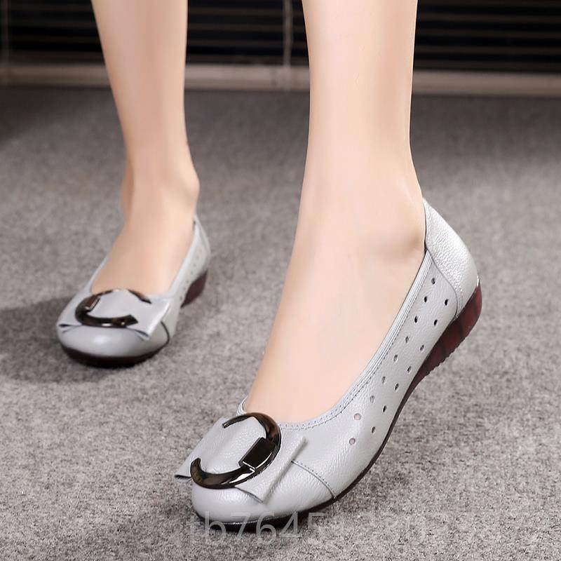 高档季妈妈凉真皮镂空鞋鞋软底皮鞋舒适夏豆豆鞋平底单鞋包女头鞋,女鞋,洞洞鞋,淘宝优惠券,粉丝福利购,淘宝优惠卷