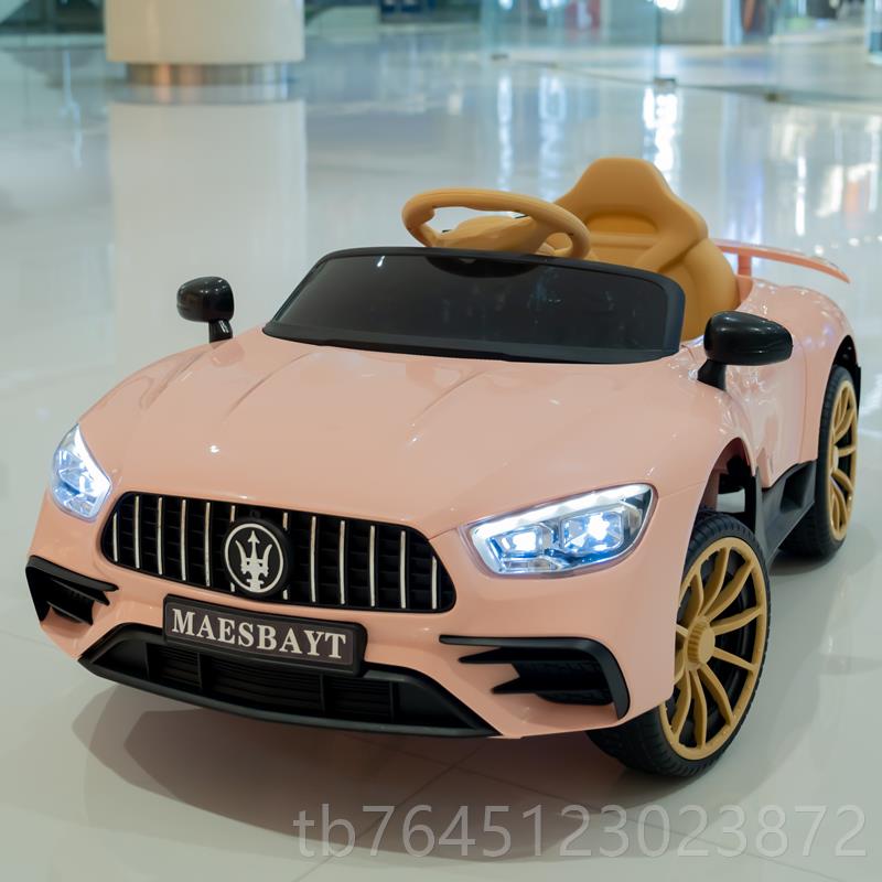 高档莎儿童电动车宝宝四轮汽车可坐人男女小孩婴儿具控玛拉遥玩蒂