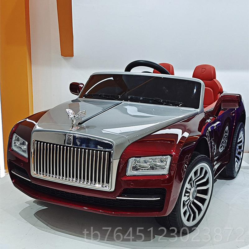 高档劳斯斯儿色童电动汽仿真四轮双拼男女宝遥控玩莱具车四驱车可