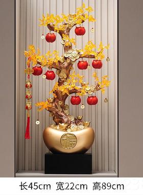 高档新中式柿柿柿意子如摆件招财猫客饰厅办公室高级感装乔迁开业