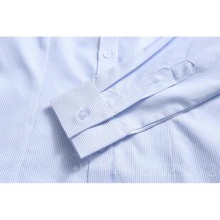 高档男女白底蓝条纹商衬衣银行职服业工工装作衬衫信用合作社农行