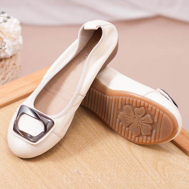 高档牛筋底妈鞋妈真皮防鞋滑软底休闲中老年单舒适蝴蝶皮结中年春,女鞋,浅口单鞋,淘宝优惠券,粉丝福利购,淘宝优惠卷