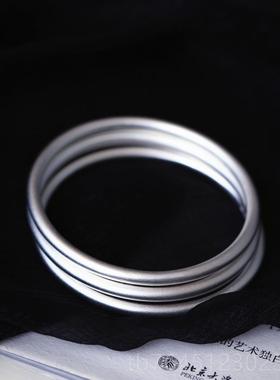 高档999银手足镯古法传手镯 磨砂款 克价女亲们自承己对比 款纯银