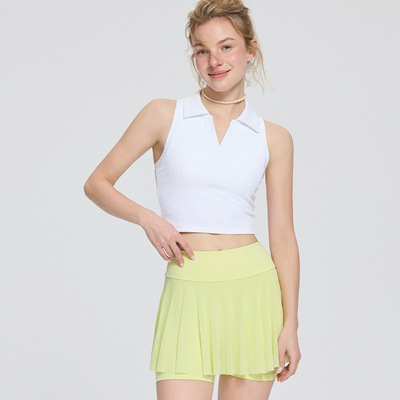 Willowind瑜伽服女防走光打底网纱跑步网球裙瑜伽羽毛球运动短裙