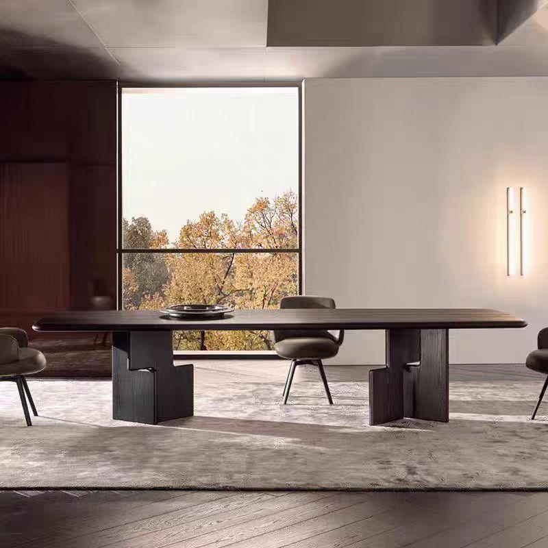 意式极简实木大板桌去客厅化原木办公长桌工作台设计师长条会议桌