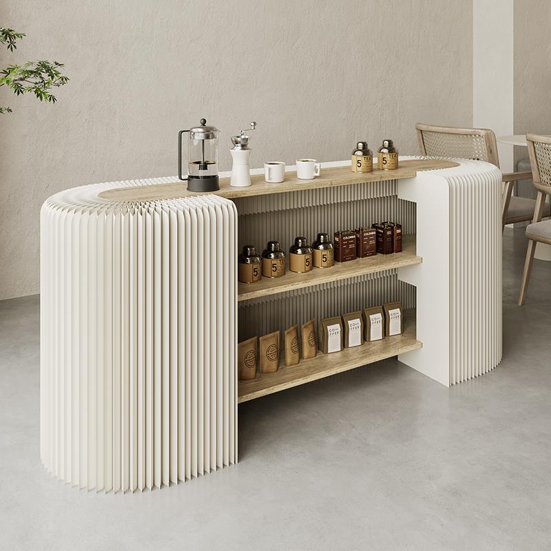 可折叠纸吧台桌多层置物架前台桌多层置物架产品商用展示柜台摆台