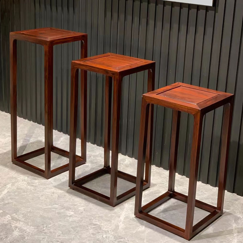 红木花架实木花几红木陈列架展示架酸枝木盆景架置物架新中式花几