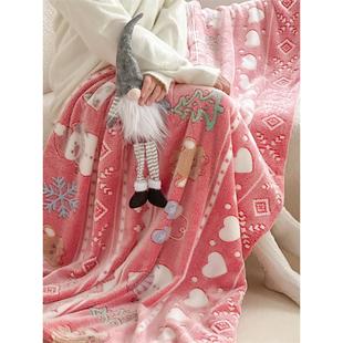 圣诞雪花天鹅绒毯子羔羊天鹅绒毯子珊瑚天鹅绒床单沙发小睡空调被