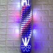 美发转灯理发店LED电子加亮发廊户外复古简半圆挂墙防水灯箱厂家