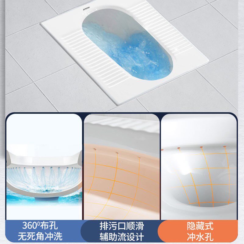 中宇家用陶瓷蹲便器卫生间蹲坑式厕所大便器冲水箱整套装便盆便池