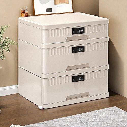 密码收纳箱贵重物品隐私文件带锁桌面收纳盒抽屉式家庭证件收纳柜