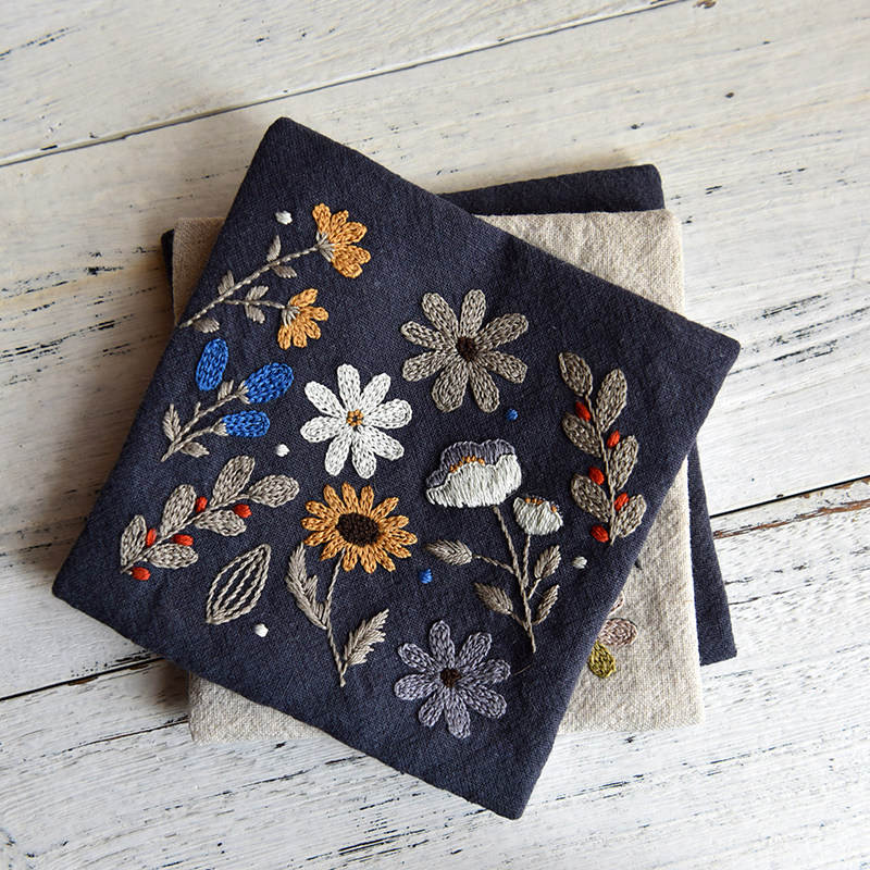 喝茶去松果果手工DIY布艺欧式刺绣材料包新手初学手绣自绣花套件