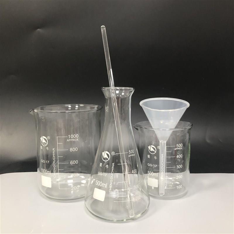 烧杯500ml*f1+1000ml*1+三角瓶500ml+红水温度计100 +塑料漏斗90m