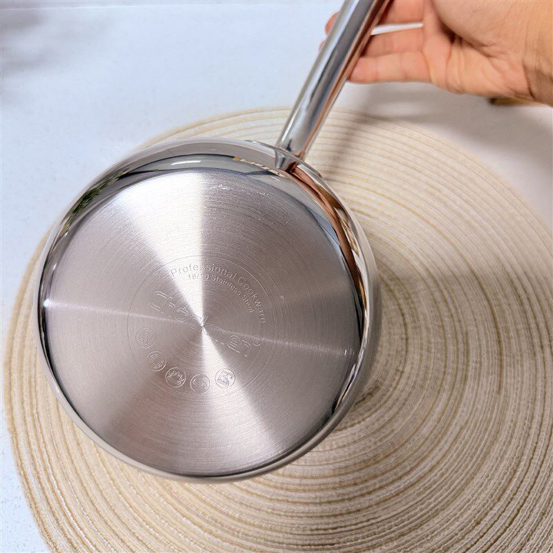 出口18-10不锈钢奶锅一人食单柄14cm小炒锅雪平锅煎炒煮辅多用锅