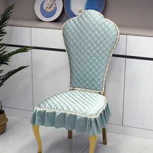 精选不锈钢金色椅子套罩欧式餐椅套罩椅垫坐垫靠背套座凳罩轻奢高