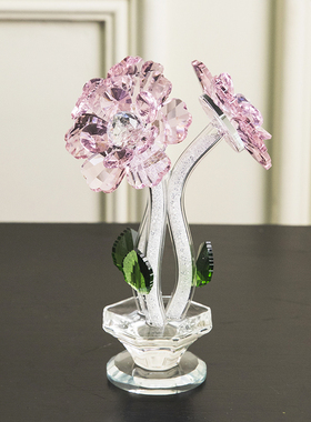 柏梵创意轻奢水晶葡萄树装饰摆件客厅电视柜高档桌面水晶花朵装饰