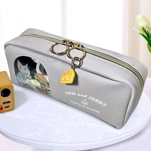 男孩笔袋日系笔袋帅气日单猫和老鼠开窗笔袋简约ins风小众送挂件