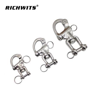 RICHWITS 不锈钢316叉式旋转弹簧卸扣 snap shackle 快脱手拉卸扣