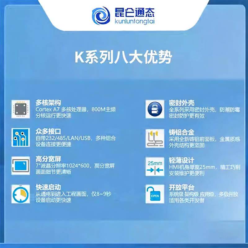 昆仑通态触摸屏MCGS7寸10寸15TPC7012el32KxKt1031ki21Et5251NINT - 实物图