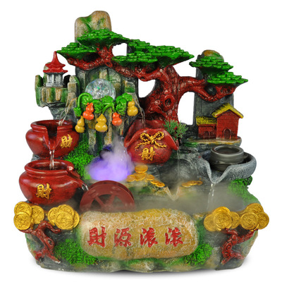 假山喷泉流水新家庭摆设创意家居客厅鱼缸中型室内装饰品桌面摆件