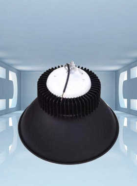 黑色鳍片工矿灯led厂房灯车间仓库超亮150W工业照明吊灯罩子100W