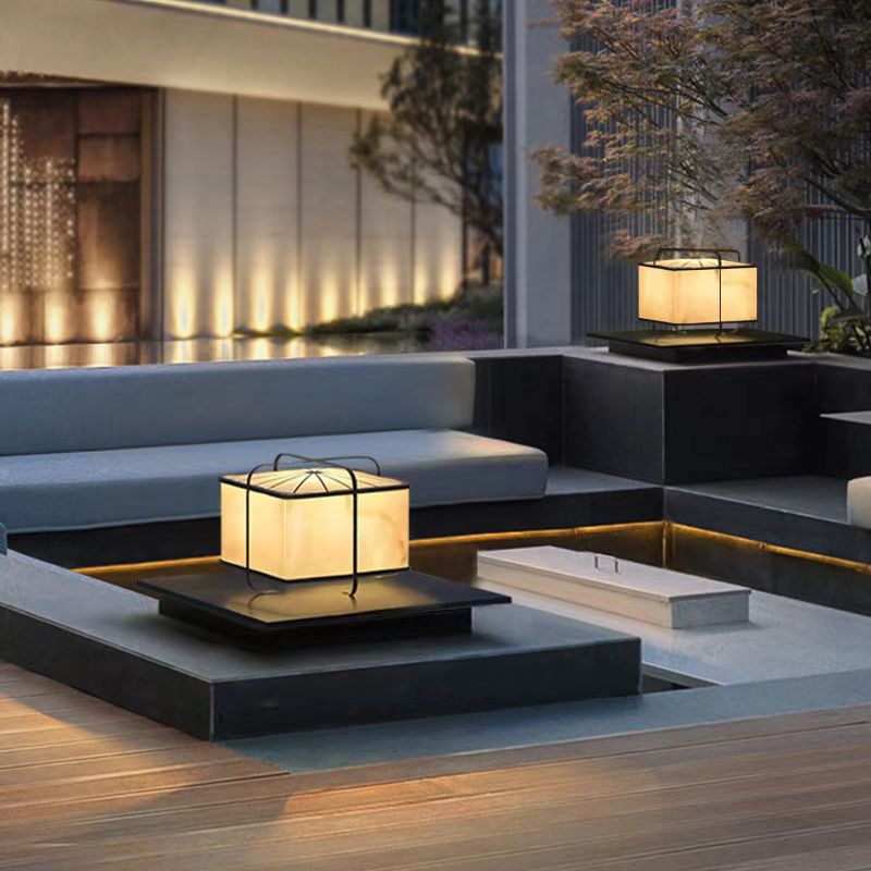 镀锌板太阳能地灯室外中式园林灯超亮围墙柱头灯户外花园别墅庭院